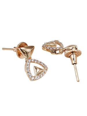 Rose-gold plated cz-studded necklace & earrings 5