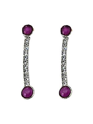 Silver-plated cz stone-studded brass jewellery set 2