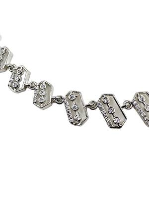 Silver-plated cz stone-studded brass jewellery set 4