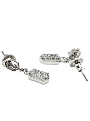 Silver-plated cz stone-studded brass jewellery set 5