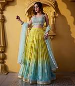 Shaded Jamewar Lehenga Set