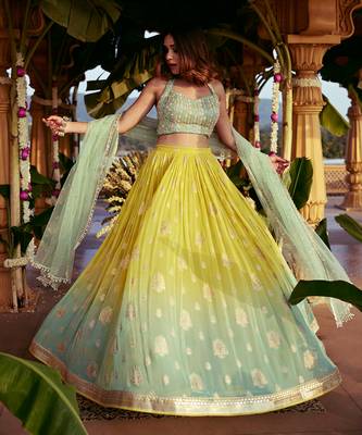 Shaded Jamewar Lehenga Set 2
