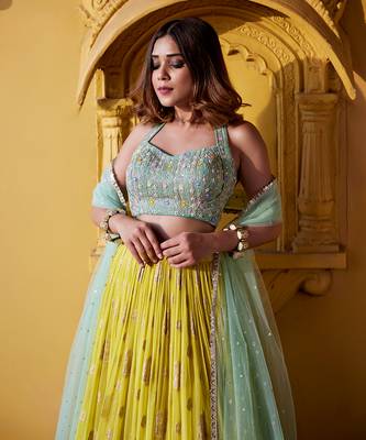 Shaded Jamewar Lehenga Set 4
