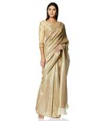 Linen zari weave saree