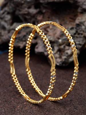 Sasha gold-plated bangles pair with intricate artwork 1