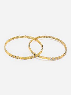 Sasha gold-plated bangles pair with intricate artwork 4