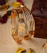 Sasha elegant gold-plated multi-strand bracelet style bangles pair with cz accents