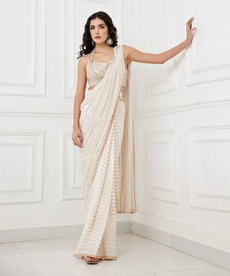 Ruhi ivory saree set 1
