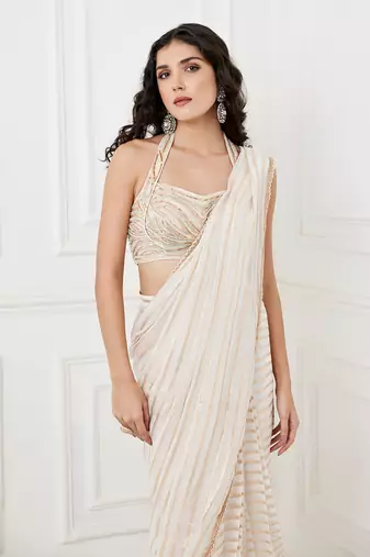Ruhi ivory saree set