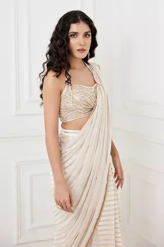 Ruhi ivory saree set