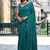 Trendmalls  Morpeach Teal Georgette Sequins Embroidered Saree With Blouse Piece
