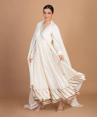 Cream angrakha sharara set 2