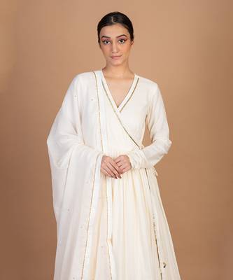Cream angrakha sharara set 5
