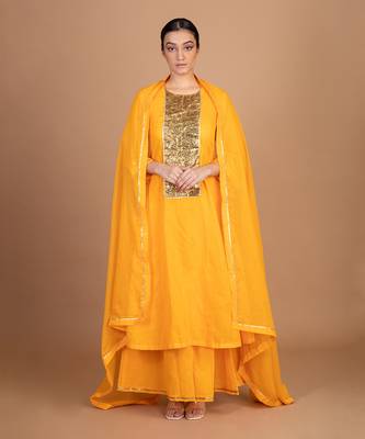 Orange sharara kurta set 1