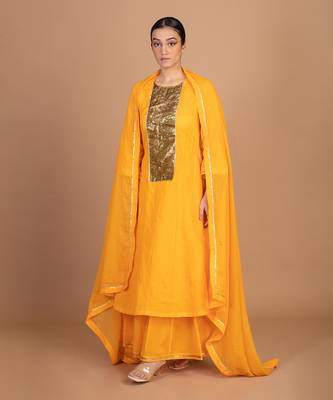 Orange sharara kurta set 2