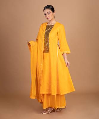 Orange sharara kurta set 3