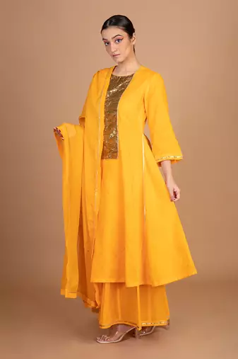 Orange sharara kurta set