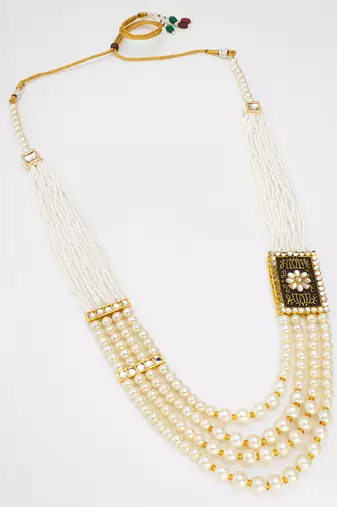 Classy handmade white mala jewellery set