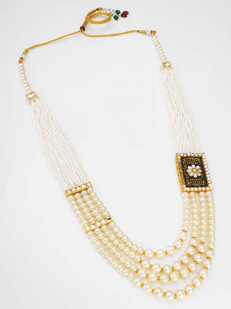 Classy handmade white mala jewellery set