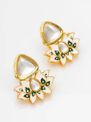 Gold plated multicolor necklace set with pair of earring 3