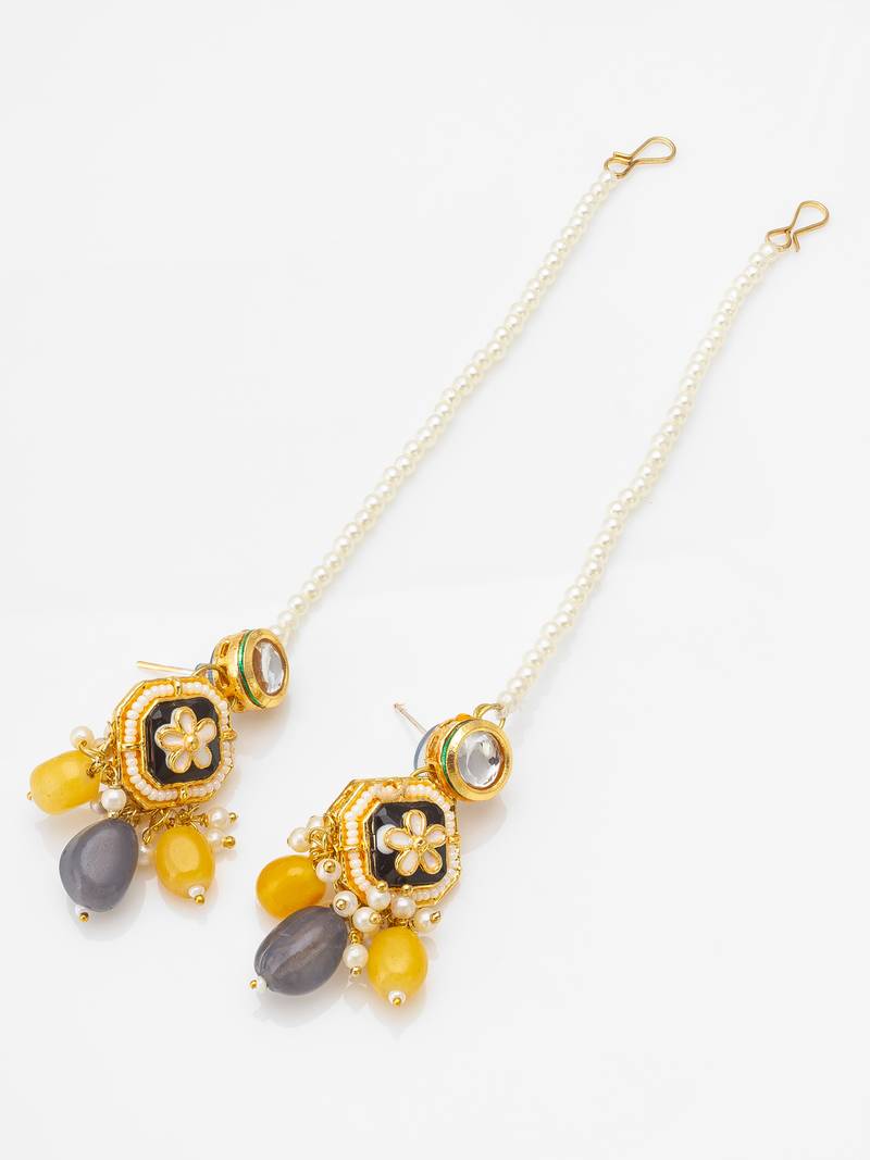 Latest multicolor choker necklace set with pair of earrings