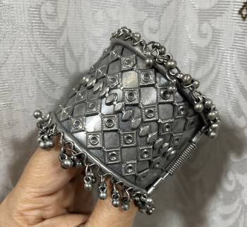 Oxidised ghungroo kada antique bangles cuff silver plated hand bracelet indian hand jewellery hand bangles jewelry 2