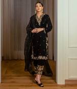 Embroidered Velvet Kurta Set