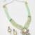 Green color handmade kundan moti mala jewellery set with pair of earrings