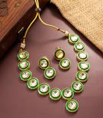 Traditional handmade multicolor kundan set with pair of matching earrings for women and girls