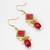 White and red color handmade kundan moti mala jewellery set with pair of earrings