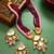 Pink and maroon color handmade kundan moti mala jewellery set with pair of earrings