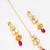 Gold plated kundan stone studded jewellery set with pair of earring and mangtikka