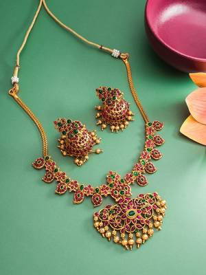 Gold-Plated Necklace and Earrings 1
