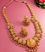 Multicolored Gold-Plated Motif and Elephant Necklace Set