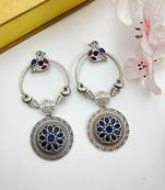 Trendy indian handmade oxidized silver plated earrings beautiful long danglers for women unique boho tribal jewelry