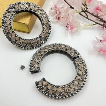 Silver oxidised openable bangles indian silver bangle traditional ethnic kada handmade colorful bracelets for women 1