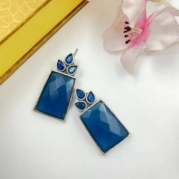 German silver attractive handmade floral designed beautiful traditional stud earrings for jewelry For Women 1