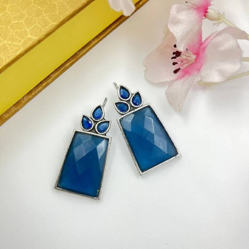 German silver attractive handmade floral designed beautiful traditional stud earrings for jewelry For Women