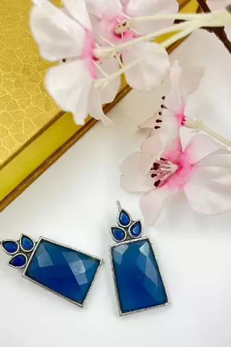 German silver attractive handmade floral designed beautiful traditional stud earrings for jewelry For Women