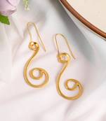 Gold plated western drop earrings