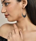 Silver plated circular hoop earrings