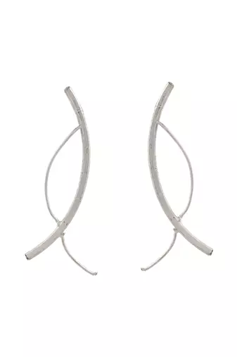 Silver plated unique design earring
