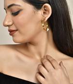 Gold plated half hoop earrings