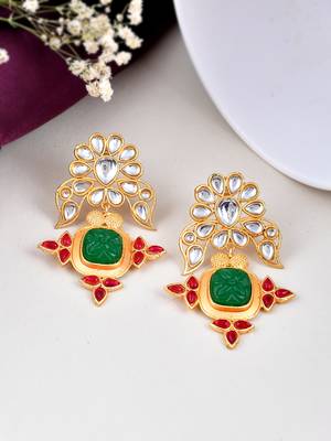 Kundan drop earrings 1
