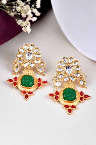 Kundan drop earrings