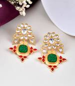 Kundan drop earrings