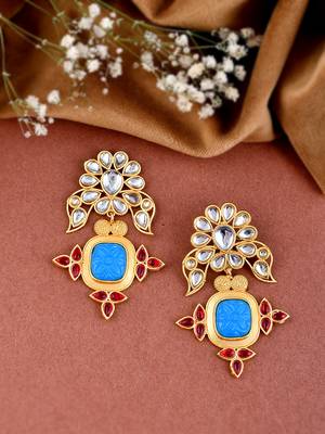 Gold plated kundan earrings 1