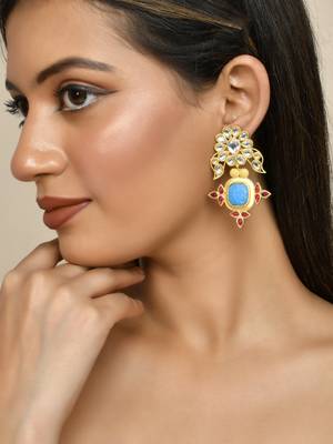 Gold plated kundan earrings 2
