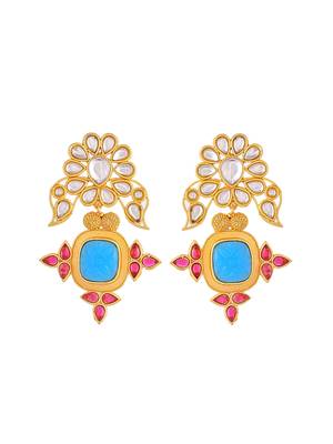 Gold plated kundan earrings 3
