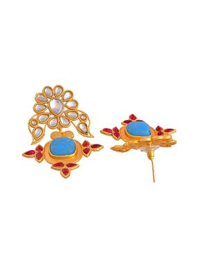 Gold plated kundan earrings 4